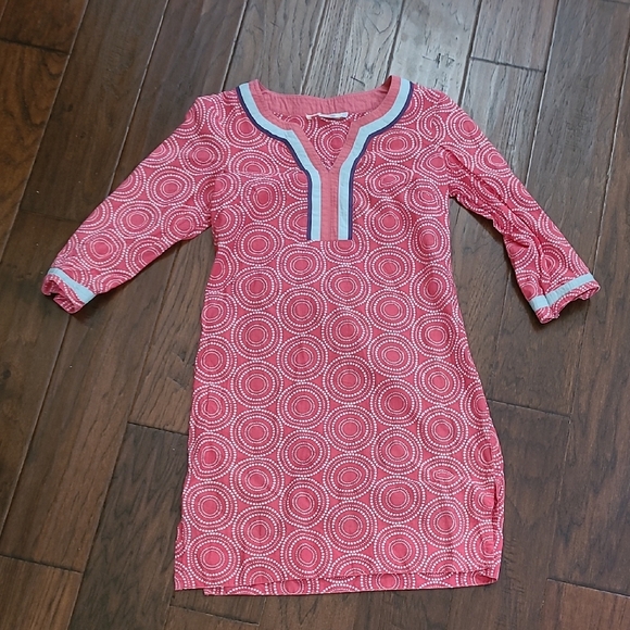Boden Pink & White Dress with Circular Polka-dot Pattern size 2 - Picture 1 of 8